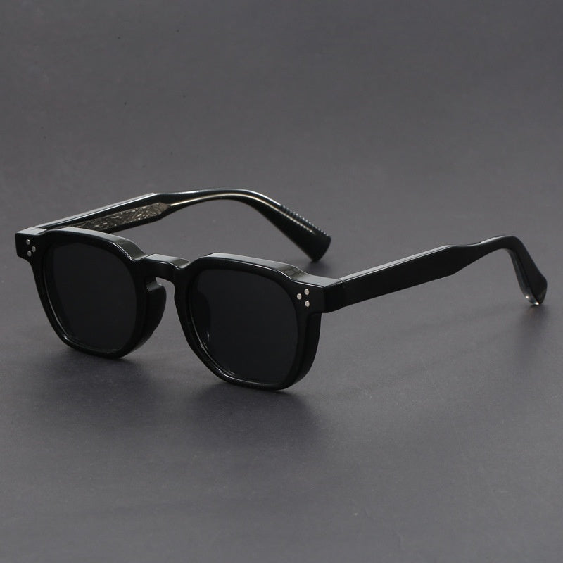 Vintage Tortoise Amber Square Sunglasses with Brown Lenses