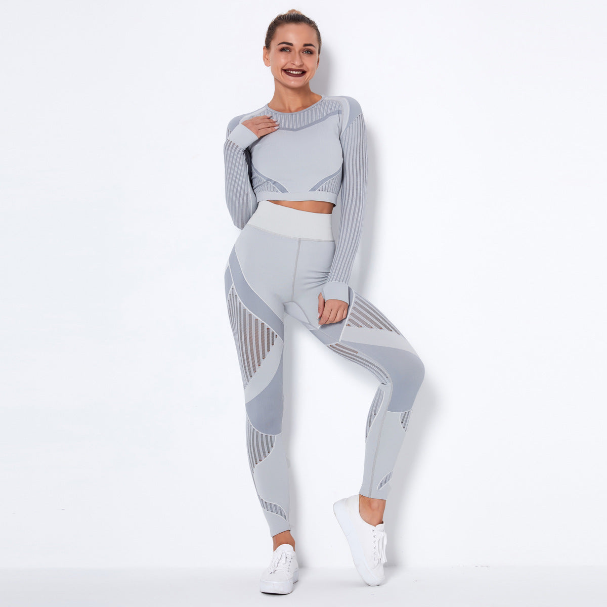 Seamless Knitted Absorbent Yoga Long-Sleeved Suit Yoga Wear suit