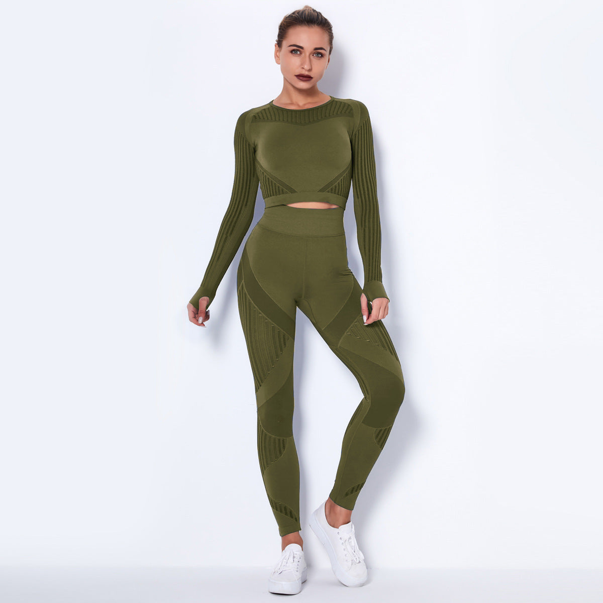 Seamless Knitted Absorbent Yoga Long-Sleeved Suit Yoga Wear suit