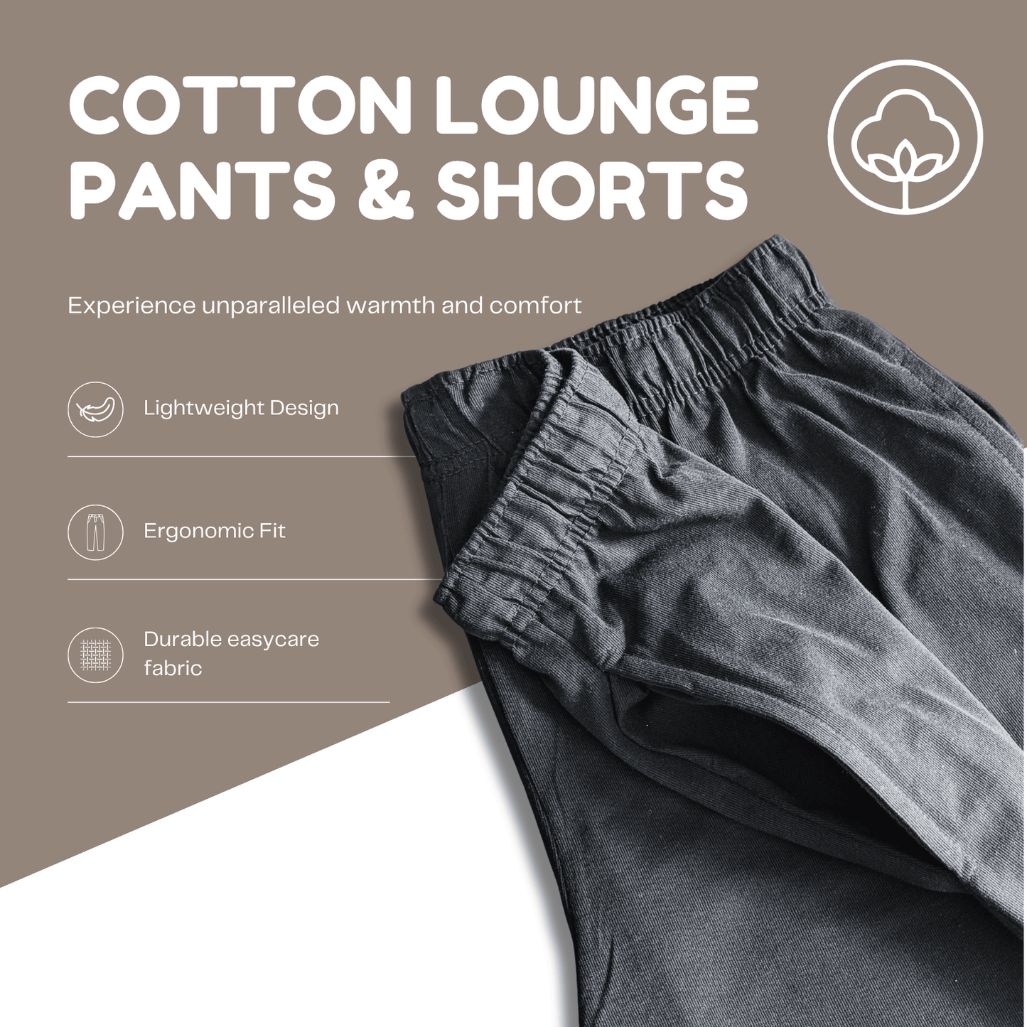 2 Pack Men's Cotton Lounge Shorts Stretchable Available in Black Navy Grey Durable and Cozy Loungewear Medium to 5X-Large by Sock Stack