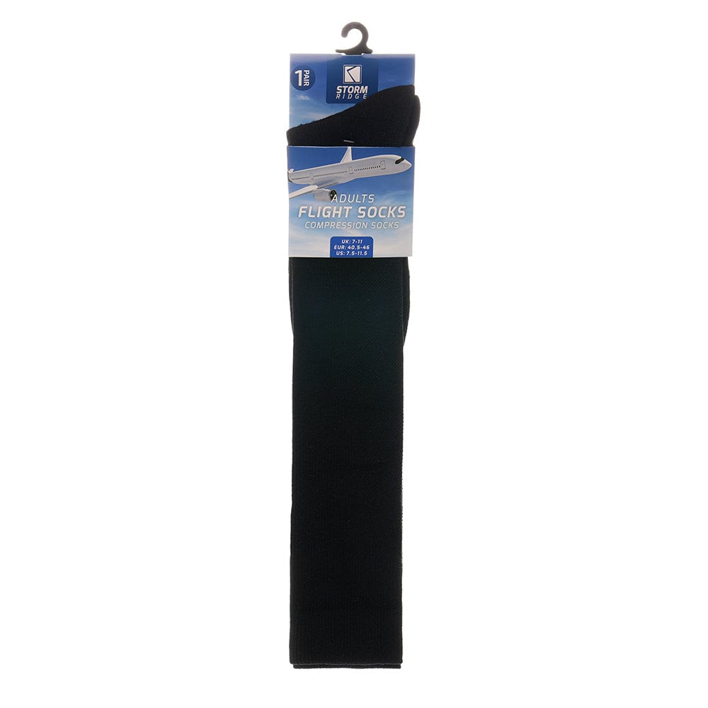 2 Pairs Unisex Travel Socks Black Long Knee High Breathable Flight Socks by Sock Stack