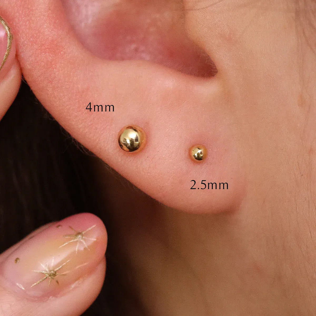 Simple ball stud earrings-2