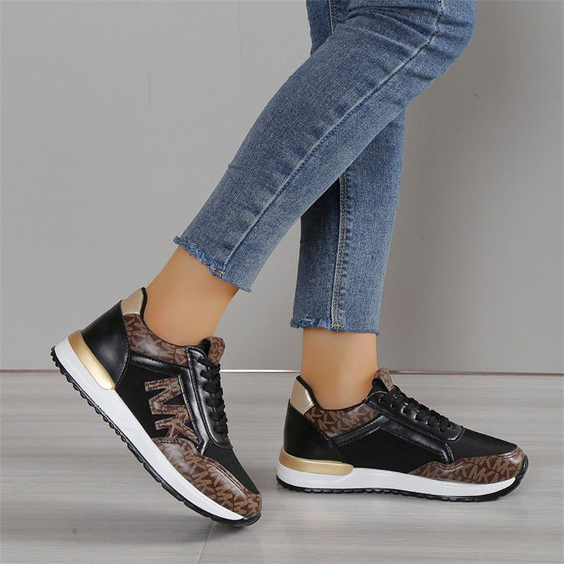 New large size women's shoes casual sports shoes color muffin