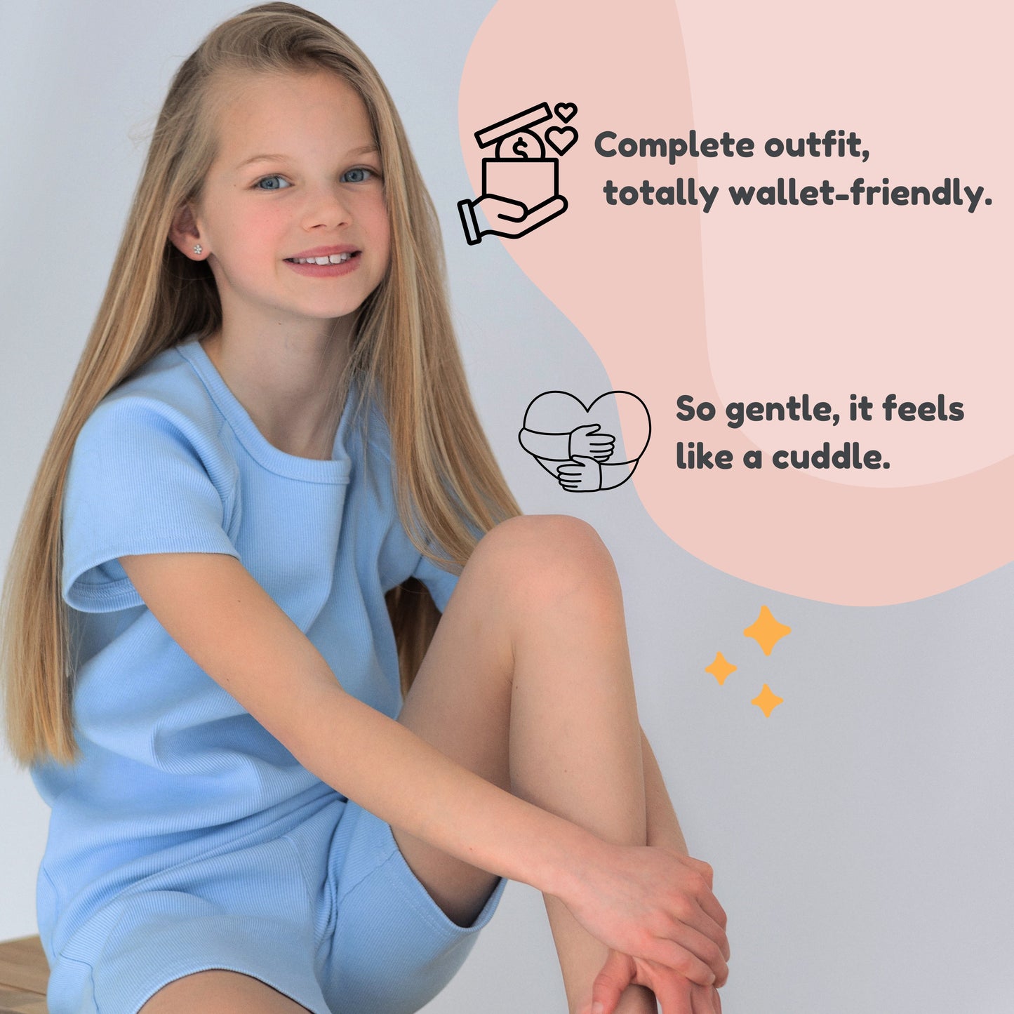 Soft Grey Ribbed Toddler Short Set – Comfortable Summer Outfit for Kids