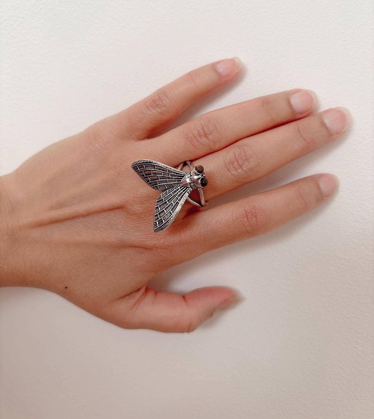 Vintage Insect Statement Ring – Gold-Toned Fly Design | Bold Nature-Inspired Jewelry