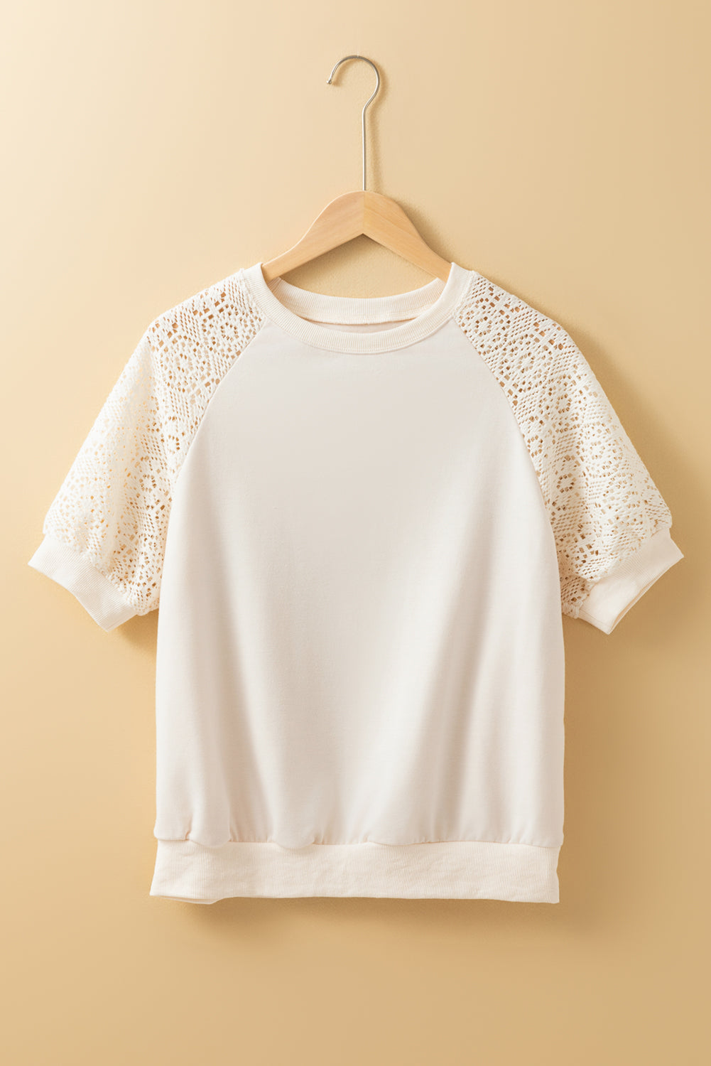 Paulina Lace Crochet Short Sleeve Top-5