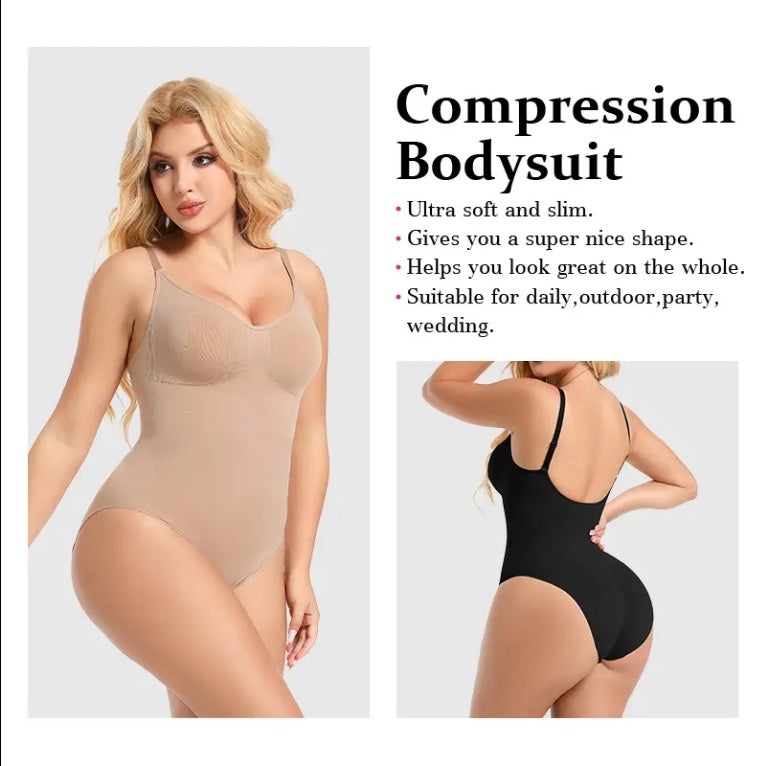Seamless One Piece Bodyshaper Ladies Shape-wear Swimsuit Solid Color Stretch Full Bust Nylon Spandex Bodyshaper For Woman