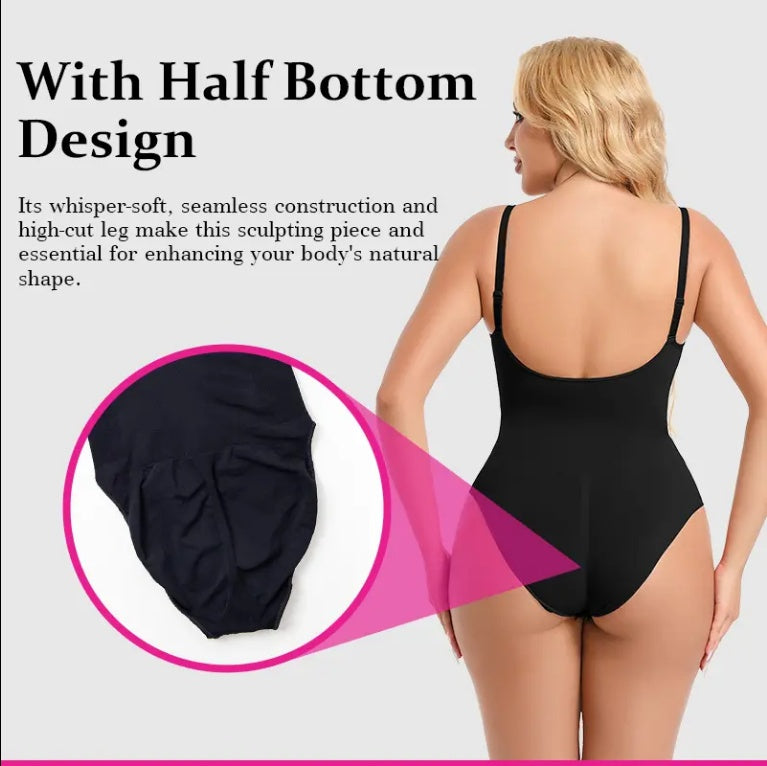Seamless One Piece Bodyshaper Ladies Shape-wear Swimsuit Solid Color Stretch Full Bust Nylon Spandex Bodyshaper For Woman