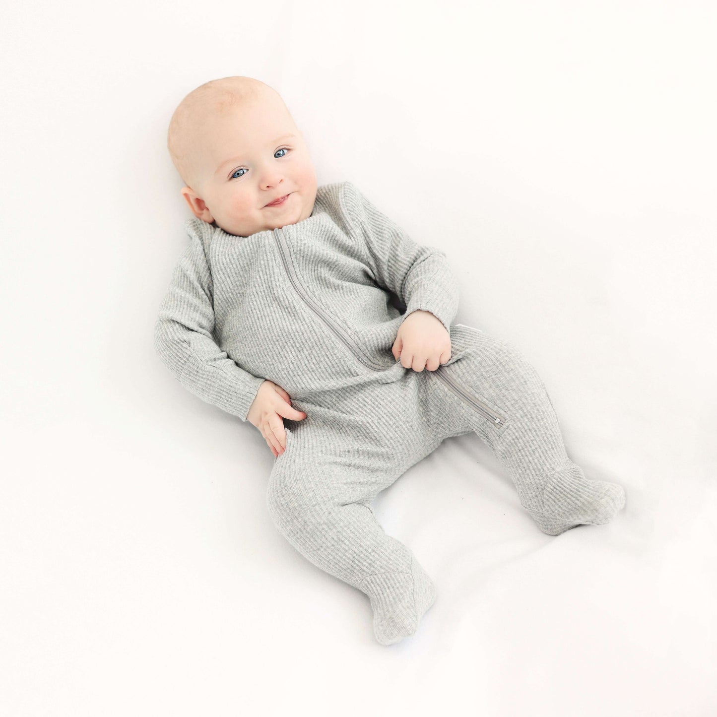 Personalized Ribbed Baby Sleepsuit – Custom Name Zip Romper