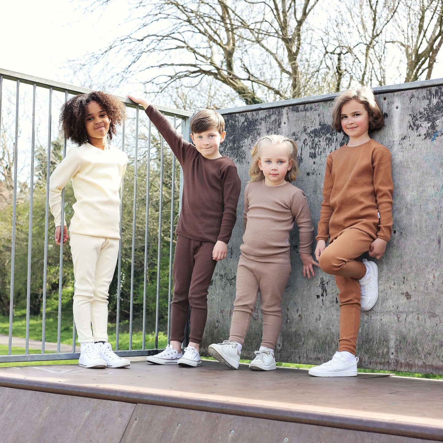 Personalized Ribbed Kids Loungewear Set – Custom Name Pajamas