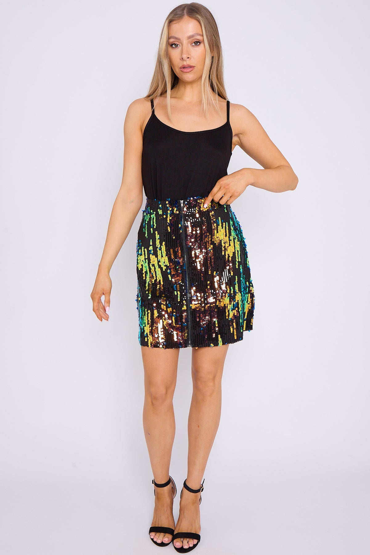 Skylar Multicolour Sequin Mini Skirt-1