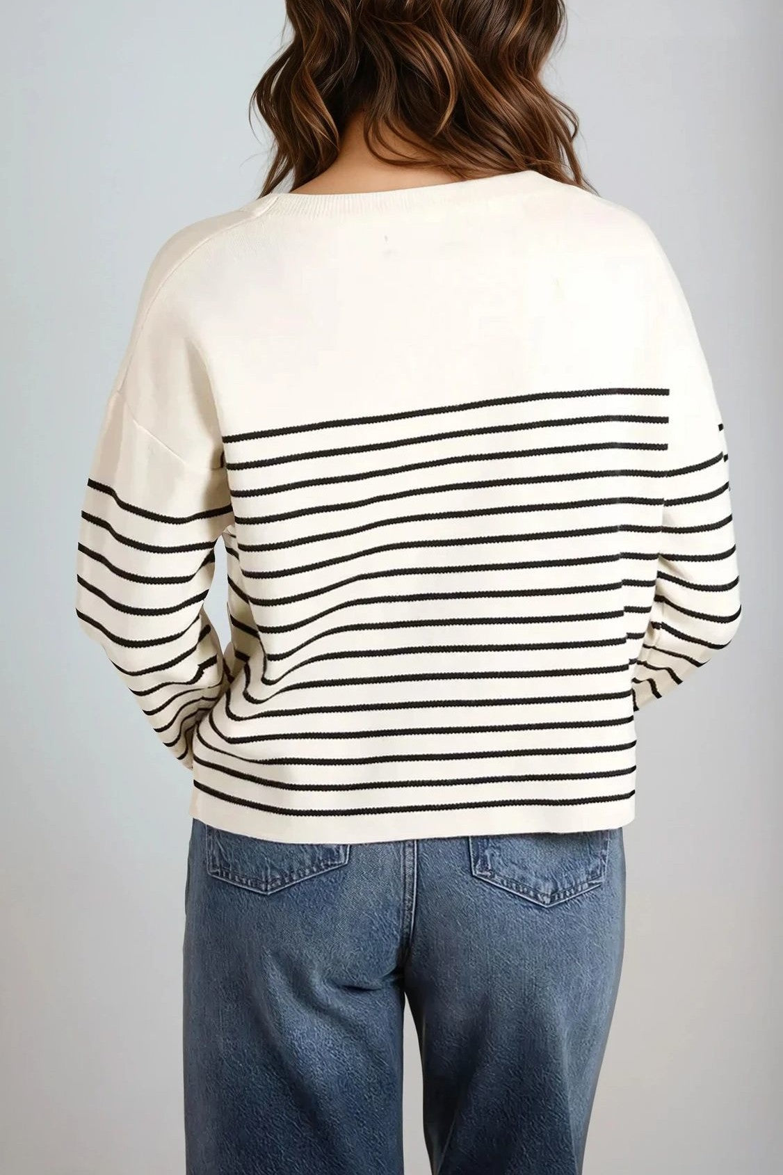 Stone 'Amour' Stripe Jumper-3