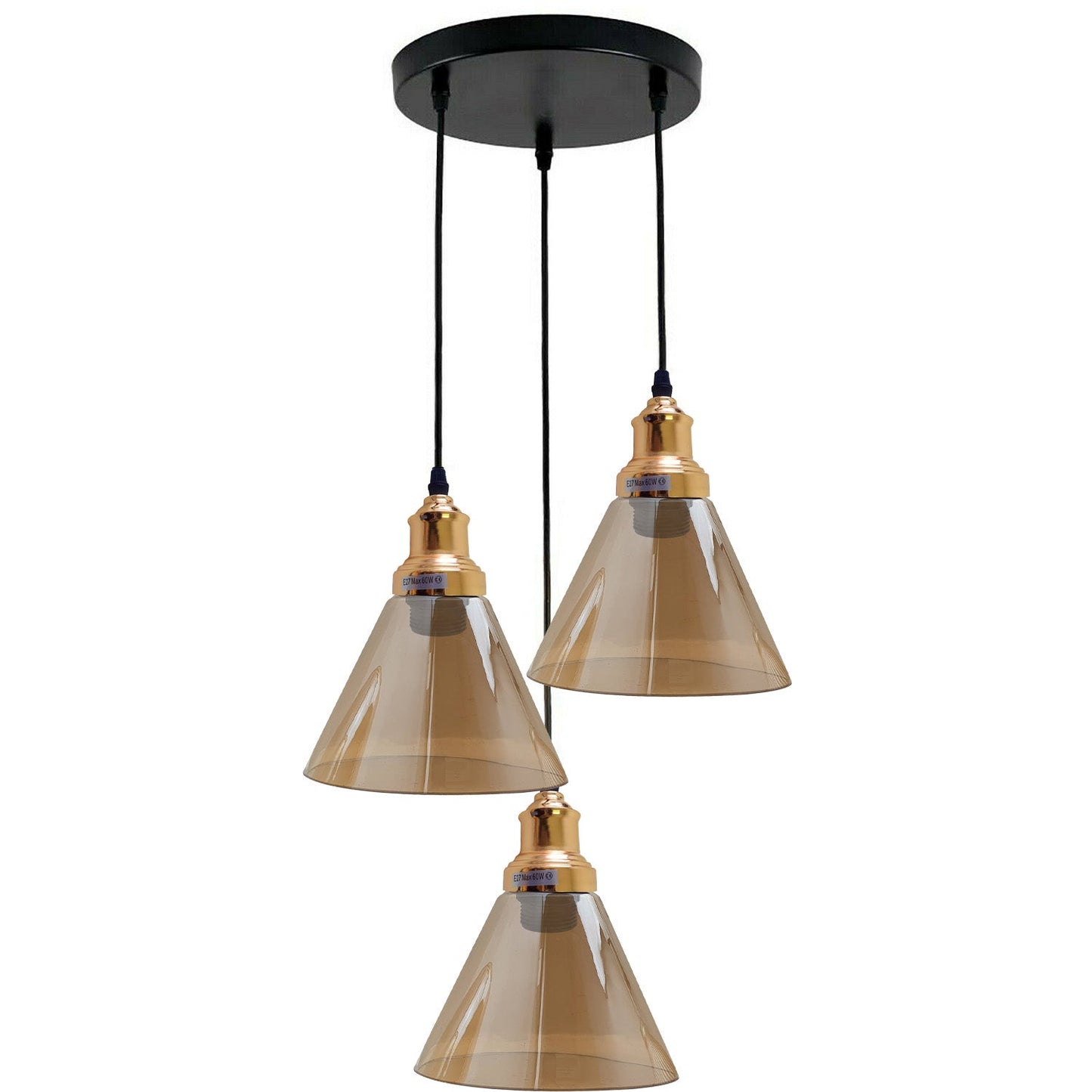 Glass Ceiling Pendant 3 Lights~1428-9