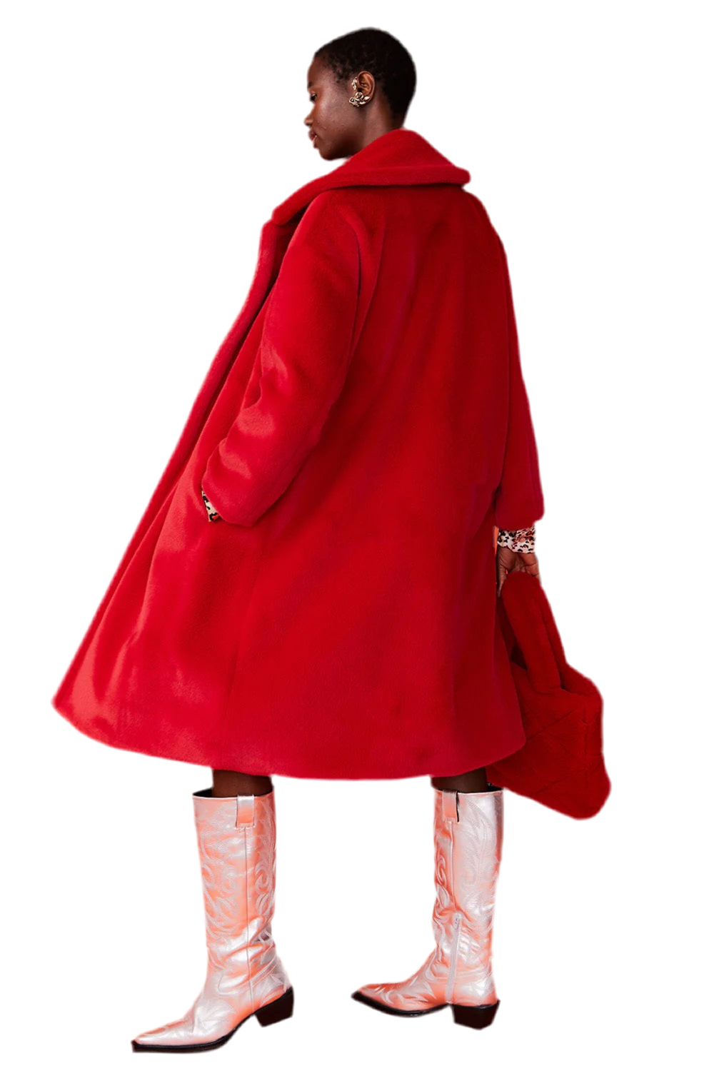 Red Faux Fur Maxi Duchess Coat