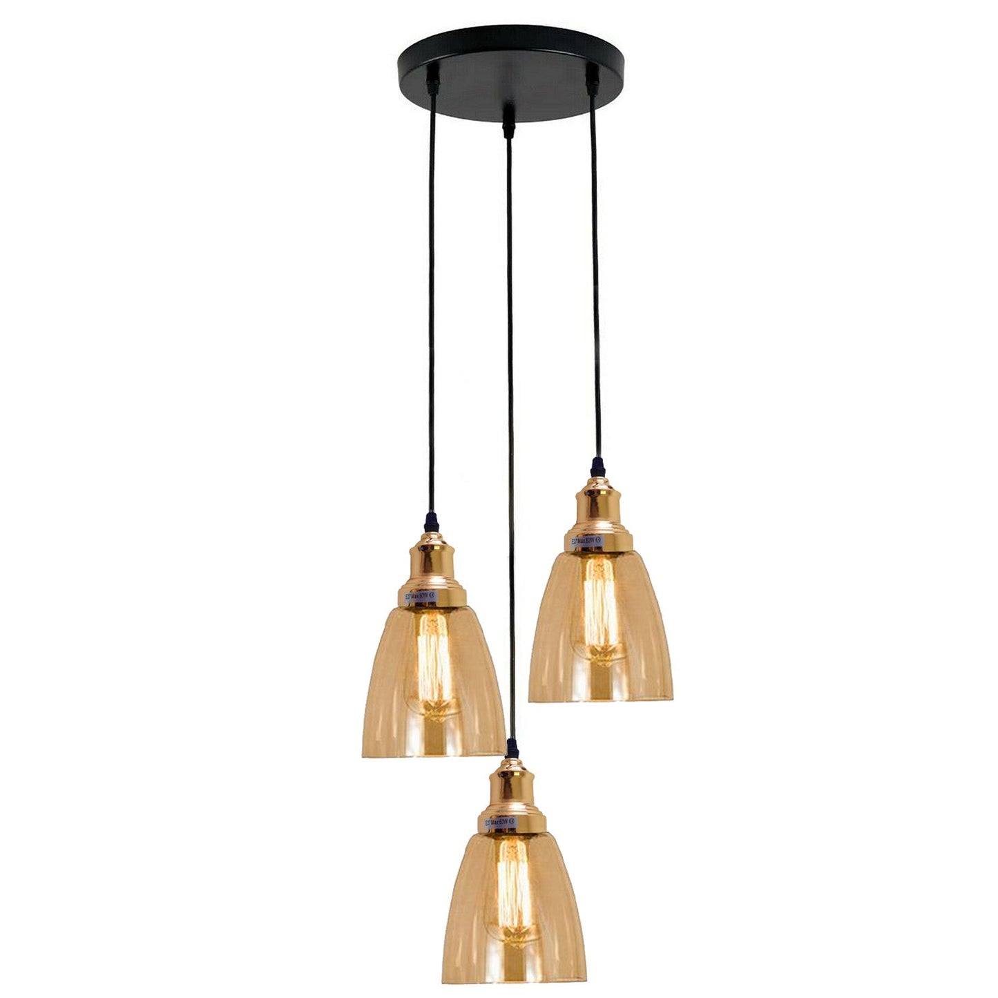 Glass Ceiling Pendant 3 Lights~1428-8