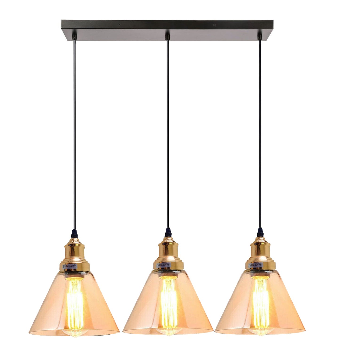 Glass Ceiling Pendant 3 Lights~1428-12