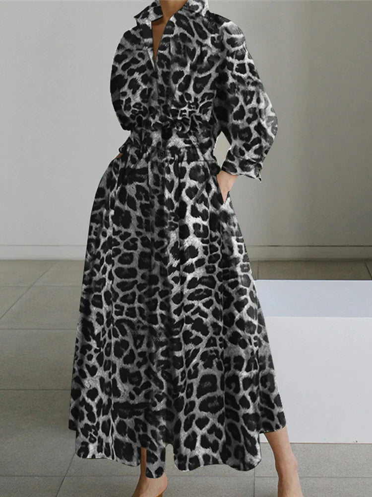Women Autumn Sundress 2023 Elegant Shirt Dress Solid Long Sleeve Maxi Vestidos Female Casual High Waist Robe Oversize 7