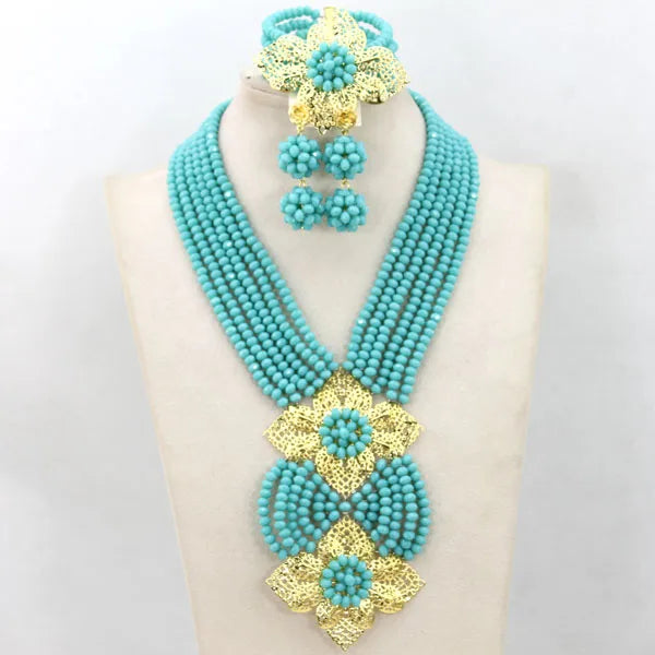 New African Jewelry Set Orange Nigerian Wedding African Beads Jewelry Set Crystal New Bridal Jewelry Set ABS065