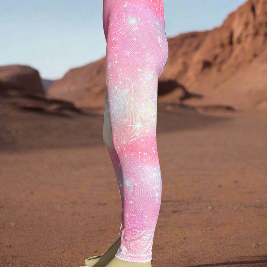 Pink constellation design full length leggings