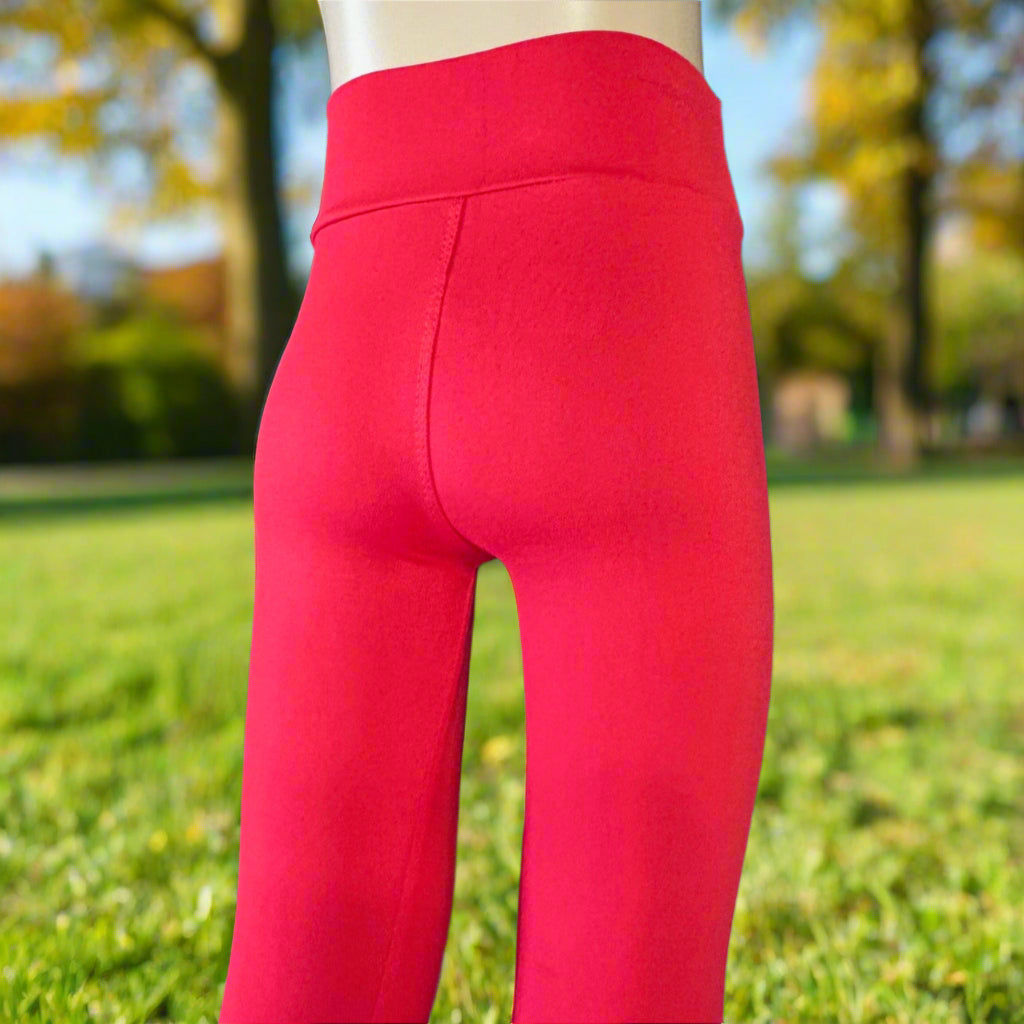 Red full length leggings