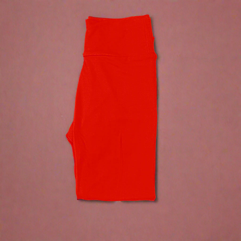 Red full length leggings