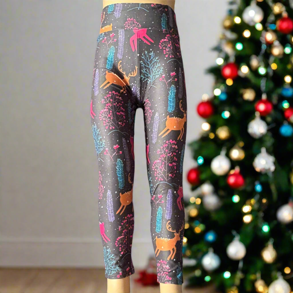 Winter reindeer Christmas leggings