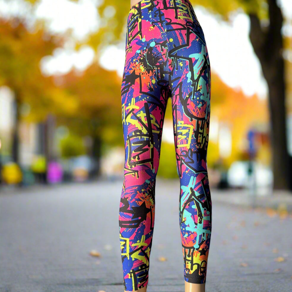 Surfer design full length stretch leggings