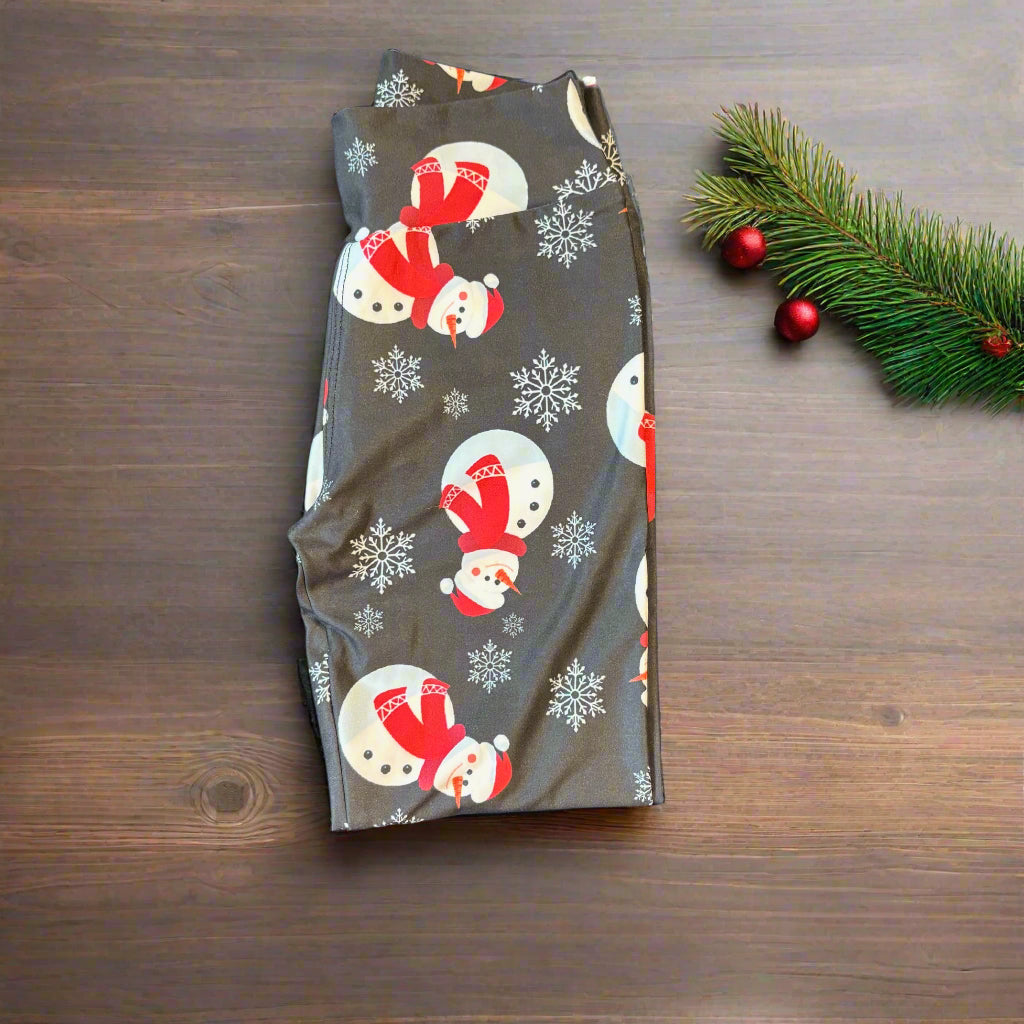 Snowman design full length leggings