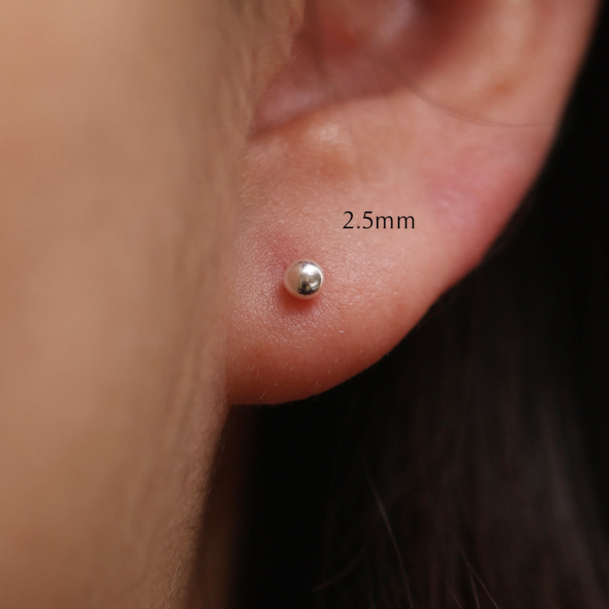 Simple ball stud earrings-4