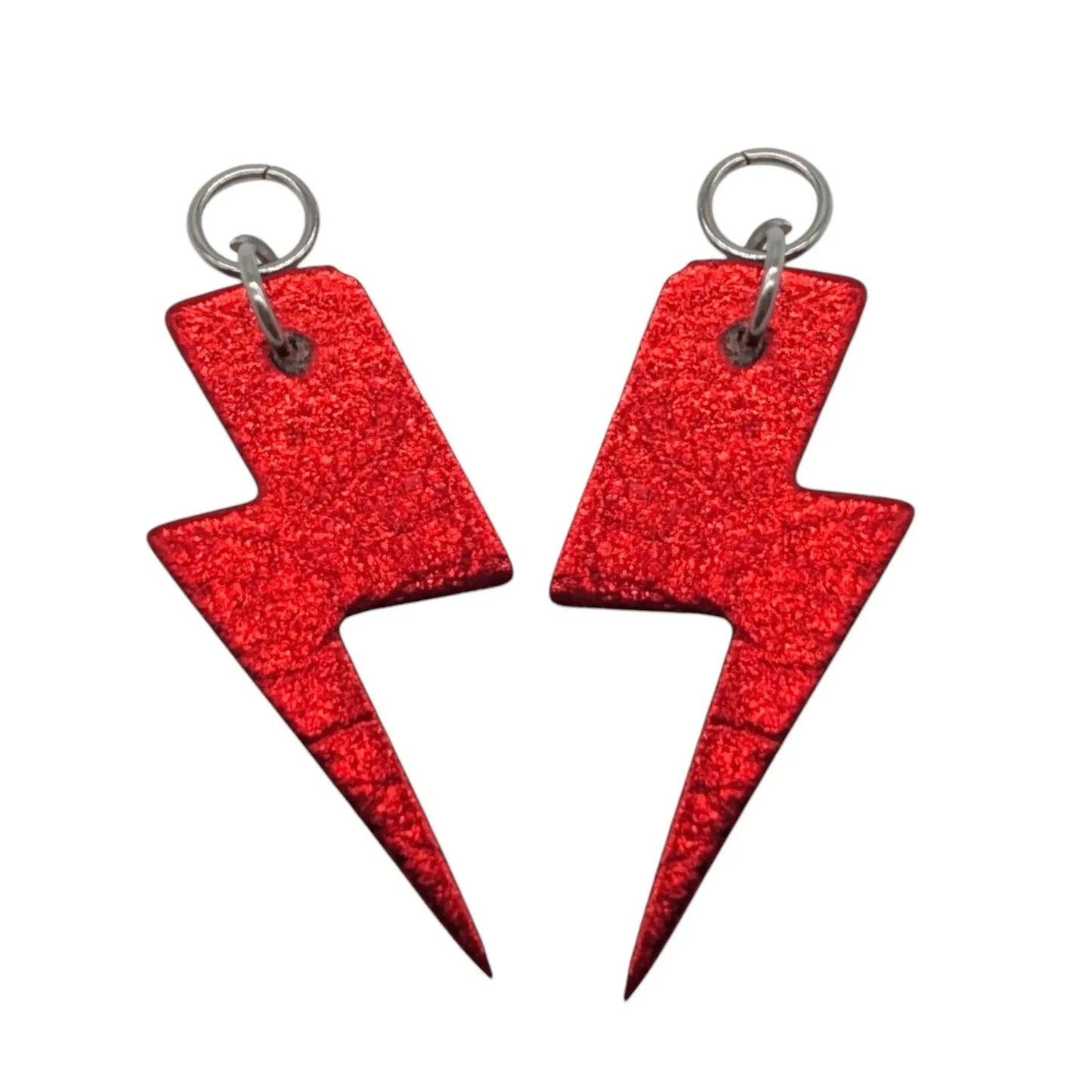 Red and flash mini lightning bolt cork charms