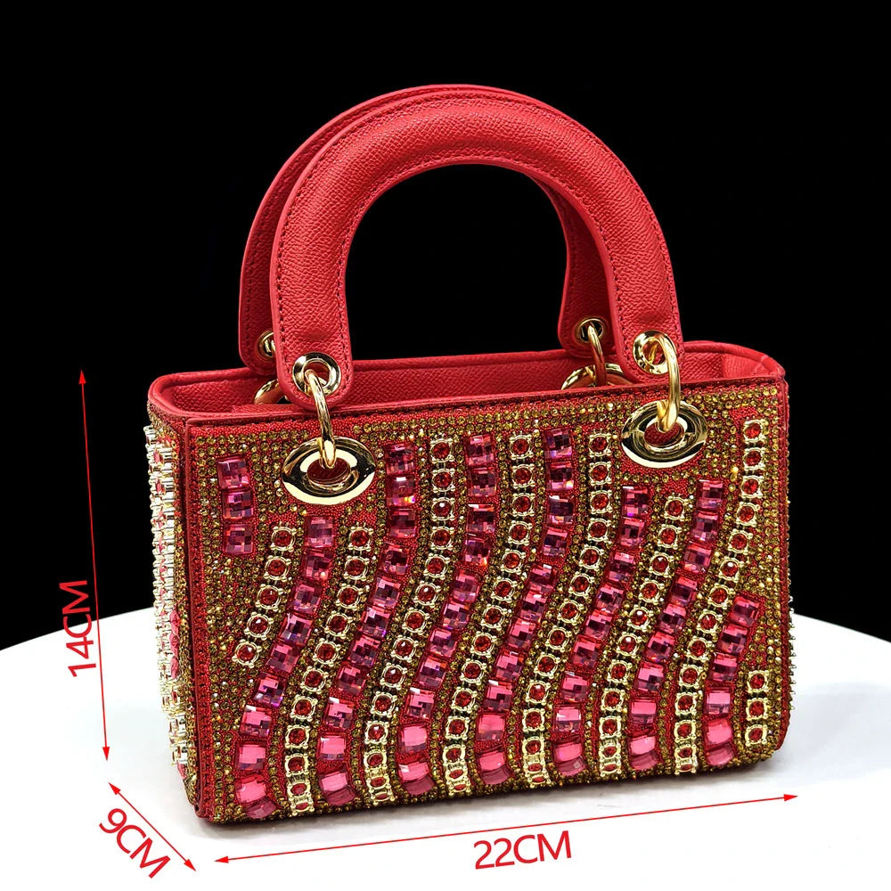 Venus Chan2025 Elegant Multicolor Color Women's Heels and Rhinestone Handbag Set - Italian Design for Weddings and Parties