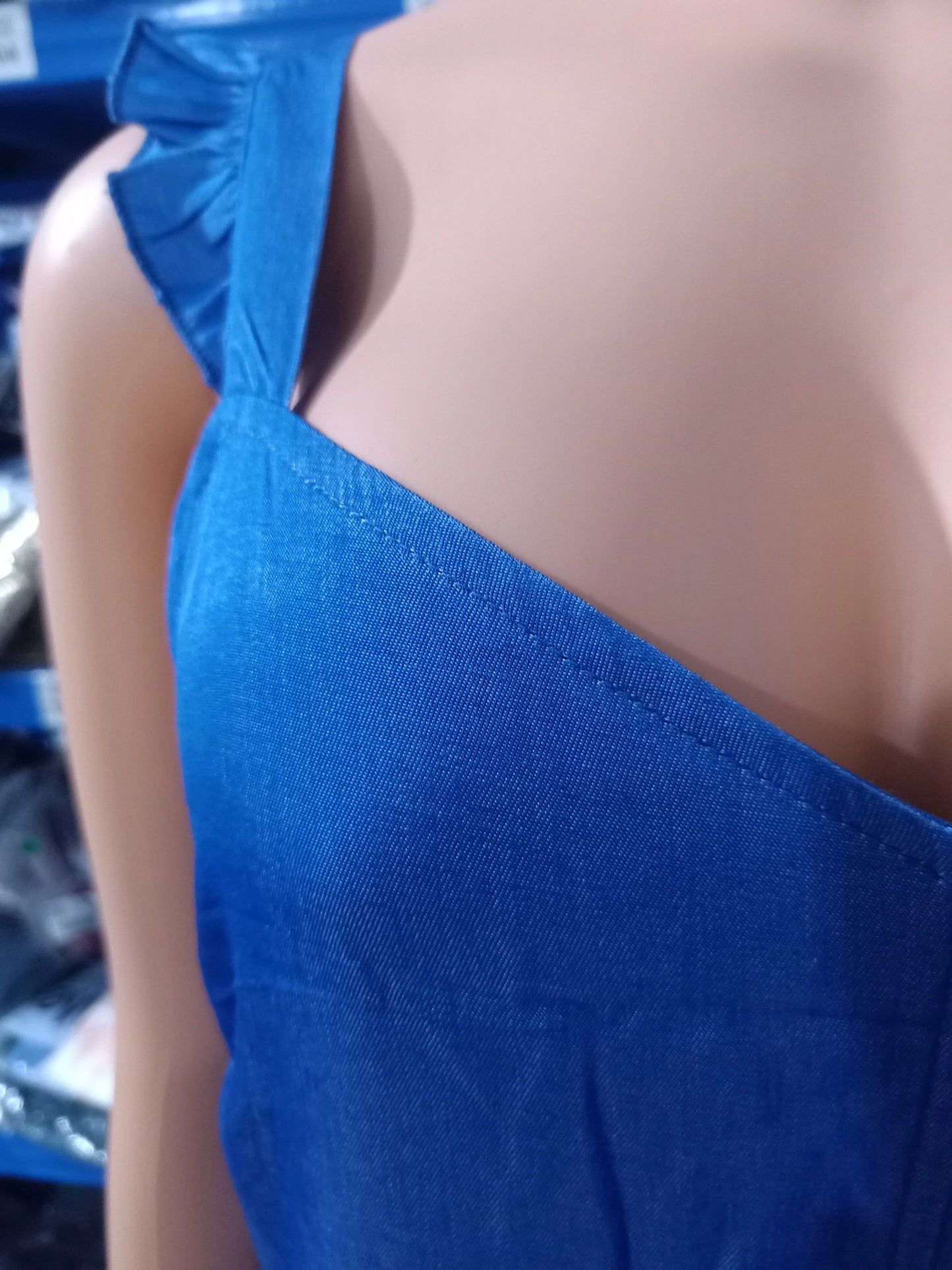 Women's Jumpsuit 2023 Summer Fashion Sleeveless Frill Hem Shirred Casual Sweetheart Neck Plain Wide Leg Long Flared Leg Jumpsuit
