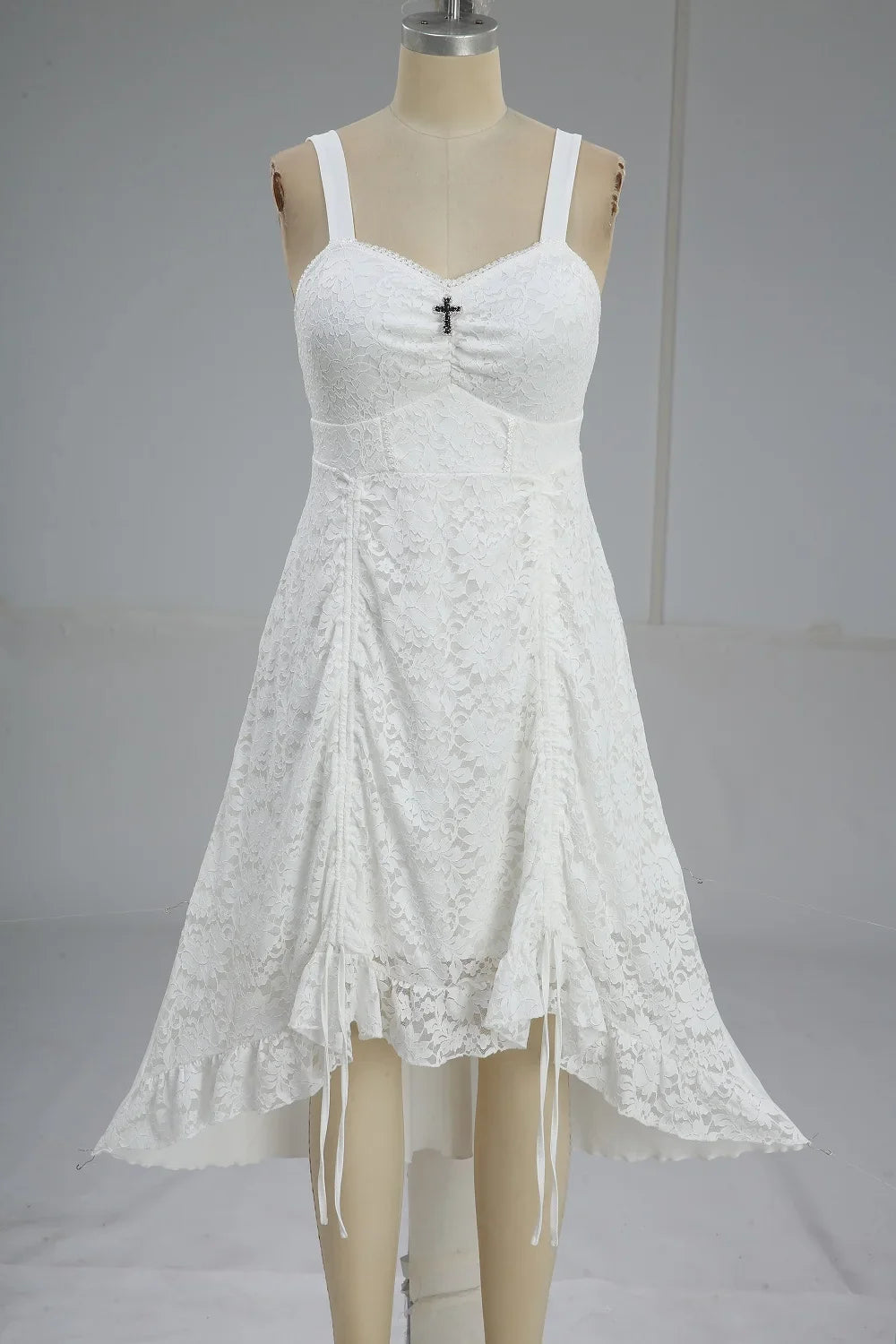 ROSEGAL Plus Size Women's Cocktail Dresses Floral Lace Overlay Cinched Ruched High Low Asymmetric Formal Wedding Party Dress 5XL