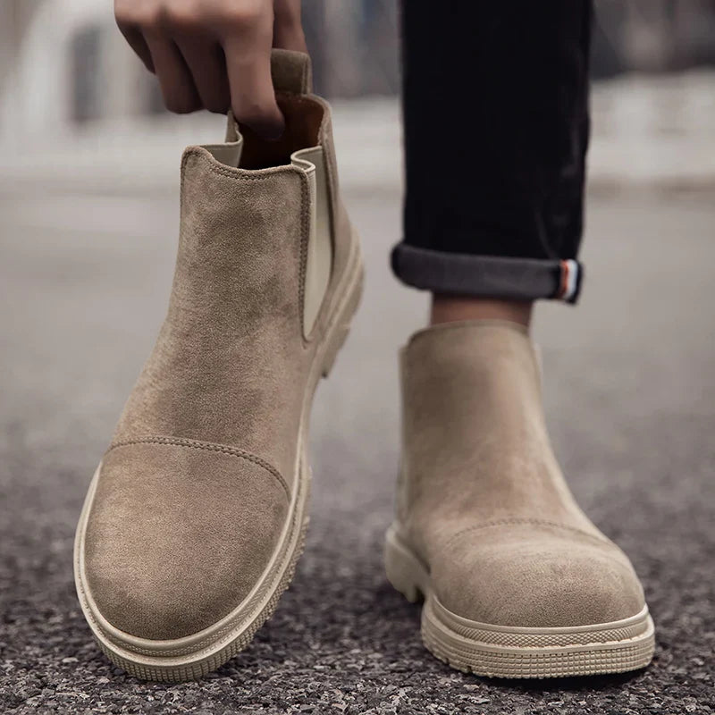 New Winter Boot Casual Shoes for Men Round Toe Slip-on Trendy All-match British Style Winter Boot Anti-slip Classic Simple Casua
