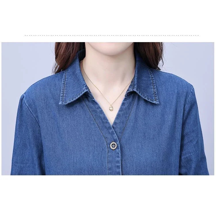 Oversized 5XL Single Breasted Denim Dress For women 2024 Summer New Short sleeved Shirt Denim Dresses Female Casual Clothes