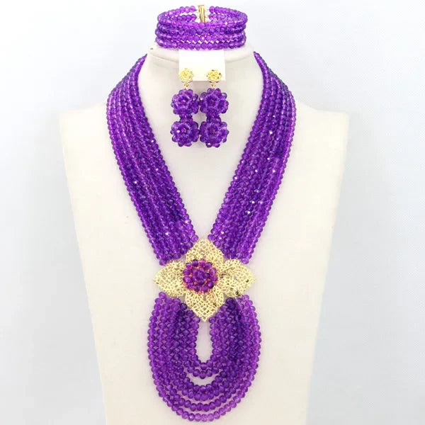 New African Jewelry Set Orange Nigerian Wedding African Beads Jewelry Set Crystal New Bridal Jewelry Set ABS065