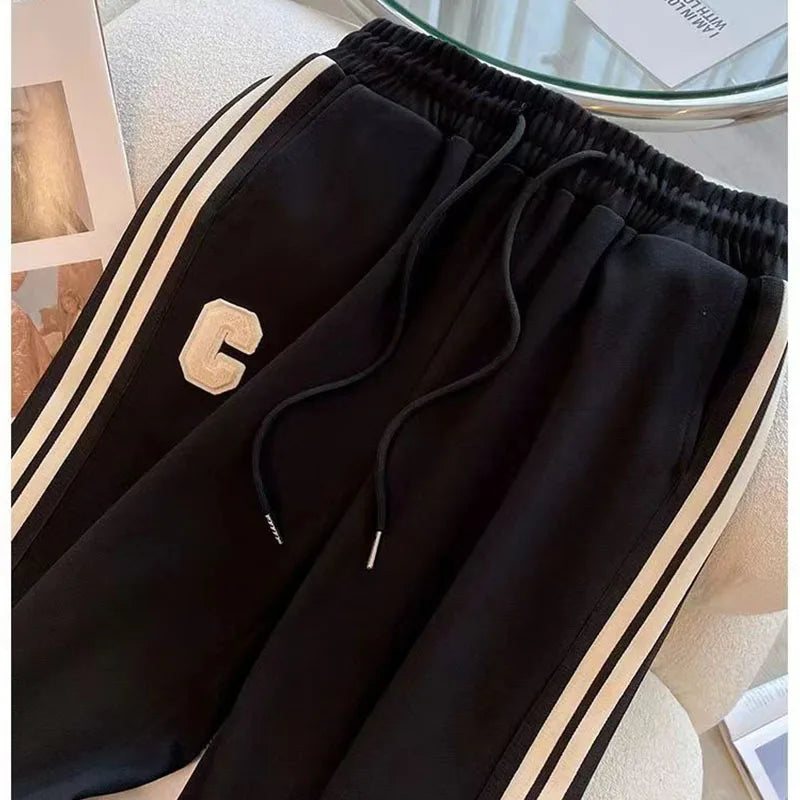 Spring and Autumn Leisure Fashion Sports Set New High end Western Style Coat Wide Leg Pants Two piece Set pant sets women pants