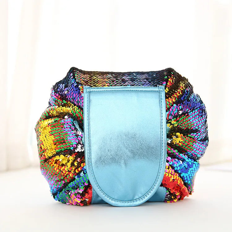 Women Drawstring Cosmetic Bag Travel Storage Makeup Bag Organizer Female Make Up Pouch Portable Waterproof Toiletry Beauty Case