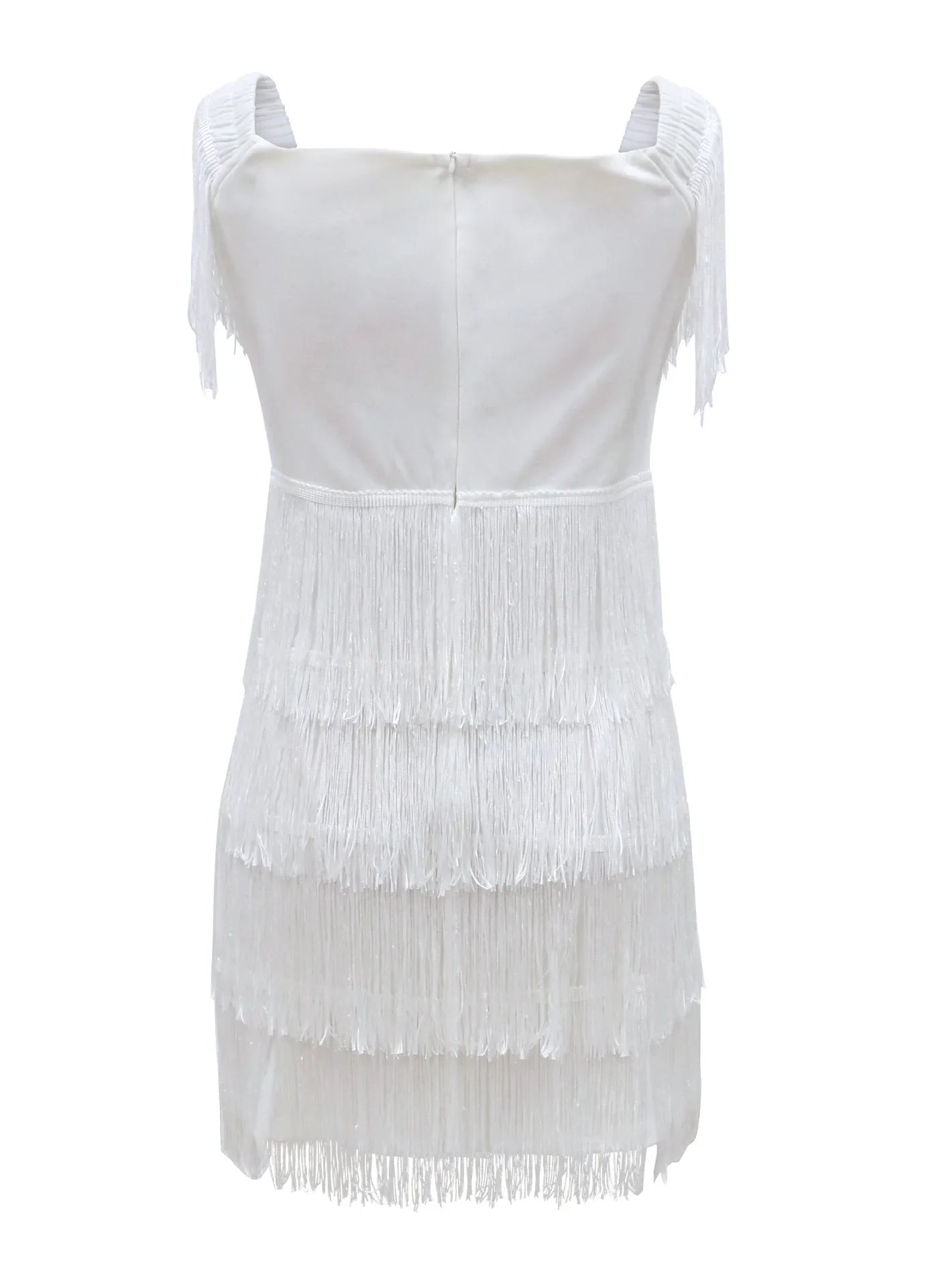 Summer Sexy One Line Shoulder Fringe Sheath Hip Women Dress Fashion Slim Fit Off The Shoulder White Nightclub Female Mini Dress