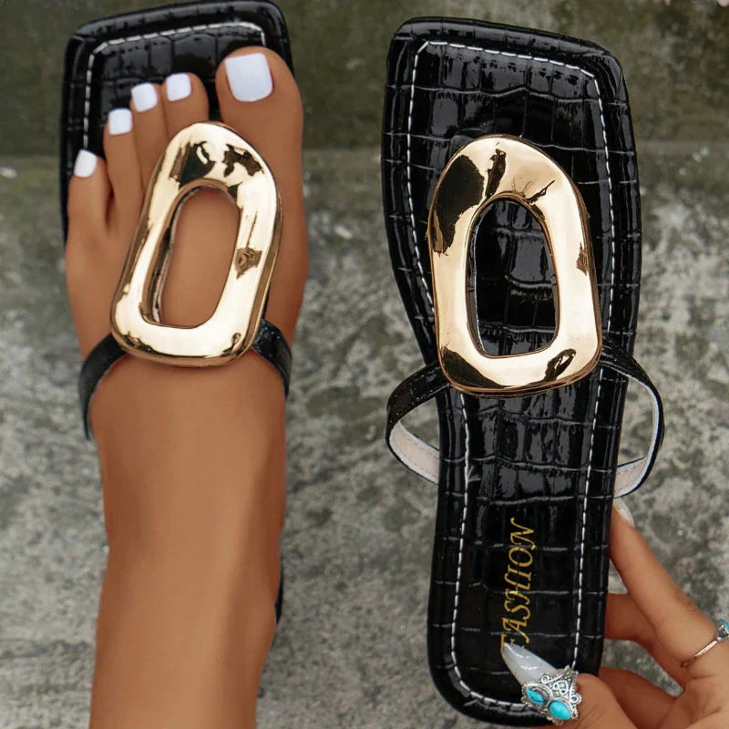 Women Fashion Slippers Slip on Anti-slip Flip Flops Summer Beach Slippers Luxury Flat Sandals Casual Designer Shoes Slides Women