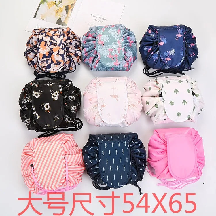 Women Drawstring Cosmetic Bag Travel Storage Makeup Bag Organizer Female Make Up Pouch Portable Waterproof Toiletry Beauty Case