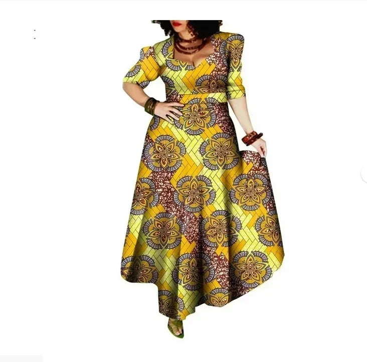 Stock Size Low Price African Dresses for Women Dashiki Ankara Women Evening Party Church Dresses African Print Dresses