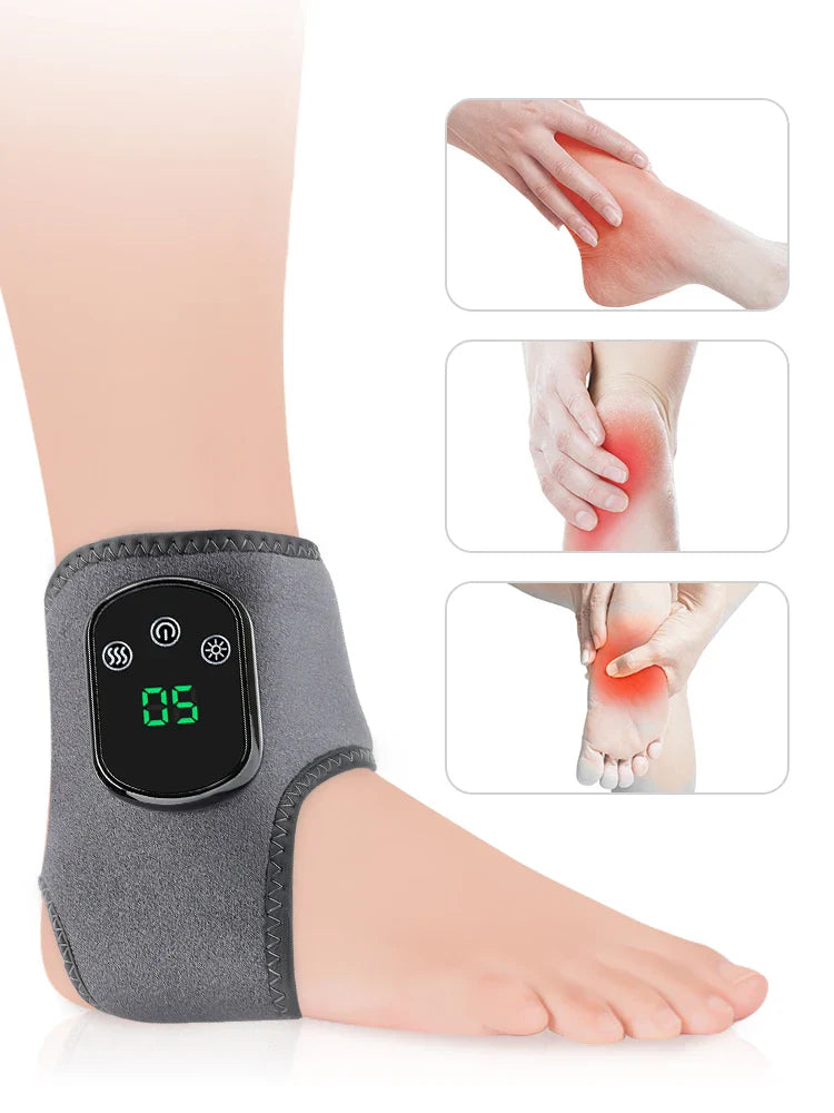 Rechargeable Electric Heating Ankle Brace Massager Hot Compress And Vibration Massage for Cervical Hand Foot Muscle Relaxation