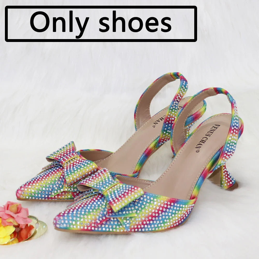 Nigeria Popular New Elegant R.Blue Crinkled Fabric Tote Handle Simple And Versatile Exquisite Party Shoes And bag Set