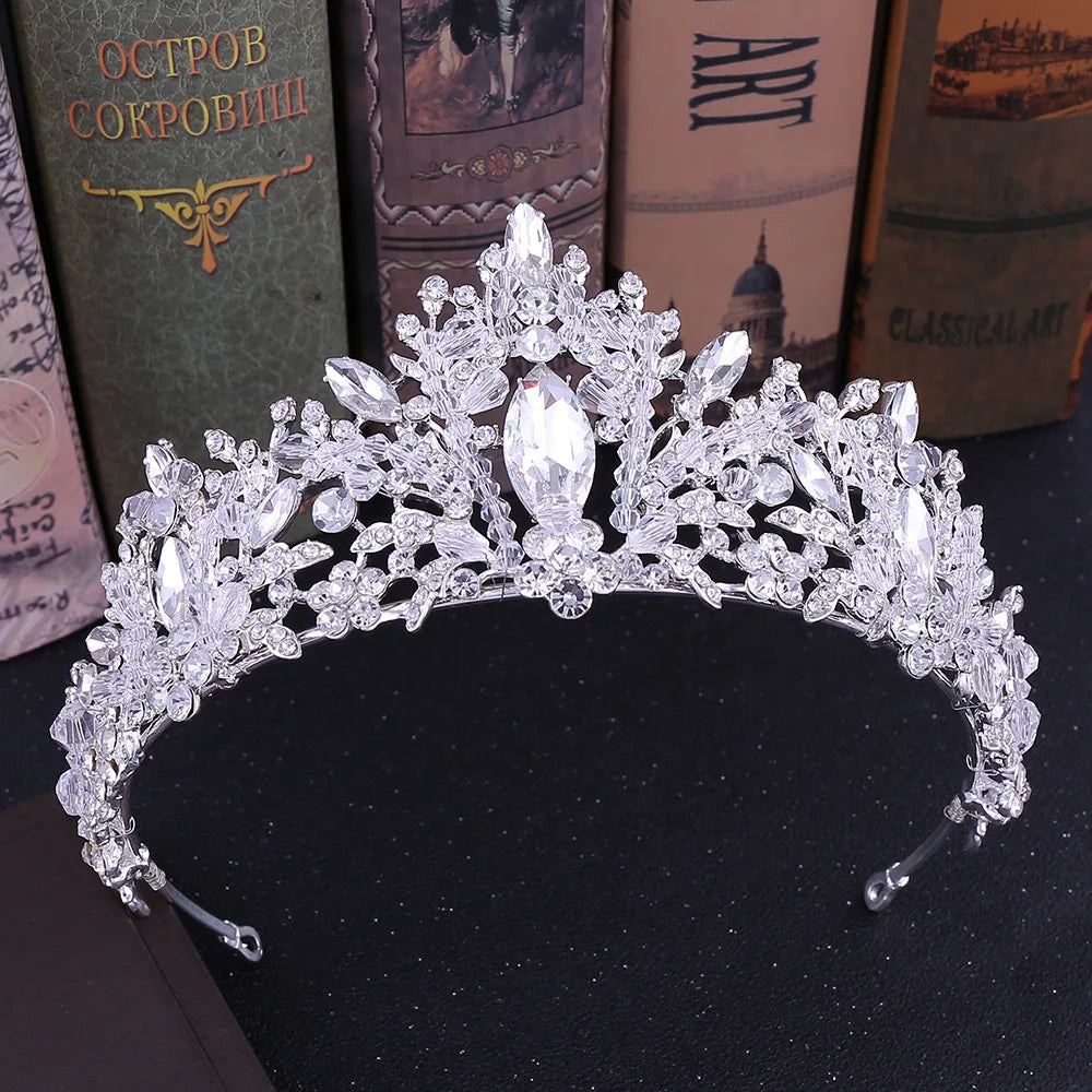 Sparkling Crystal Bridal Jewelry Set – Tiara, Necklace & Earrings for Weddings