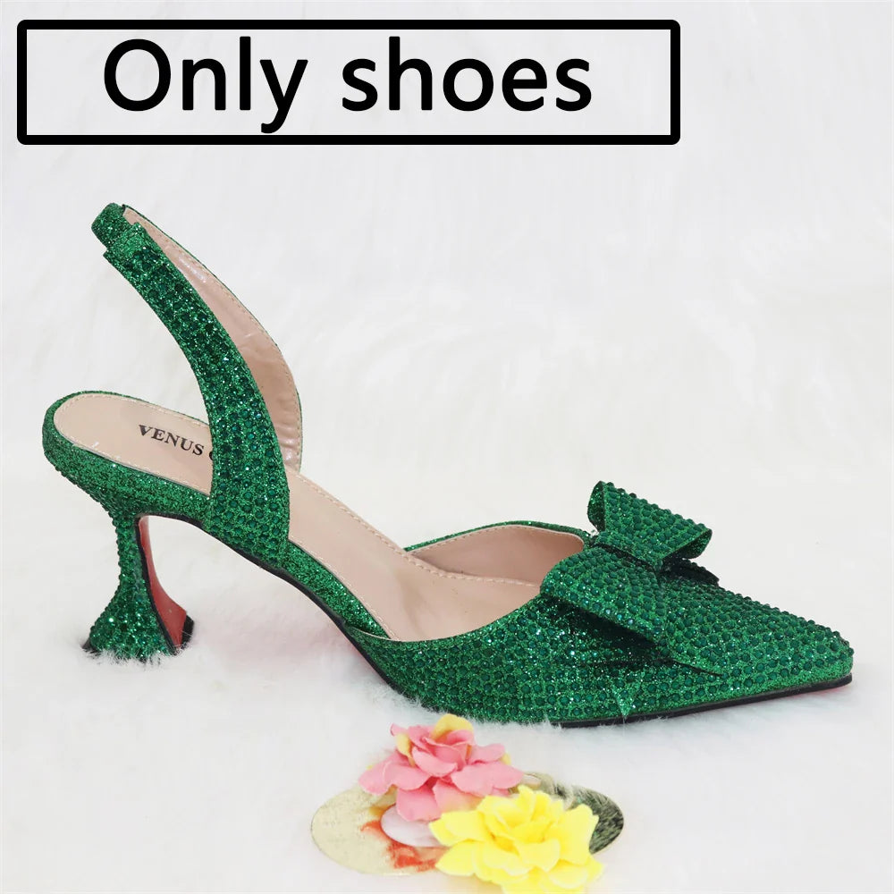 Nigeria Popular New Elegant R.Blue Crinkled Fabric Tote Handle Simple And Versatile Exquisite Party Shoes And bag Set