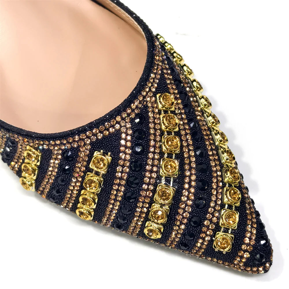 Venus Chan2025 Elegant Multicolor Color Women's Heels and Rhinestone Handbag Set - Italian Design for Weddings and Parties