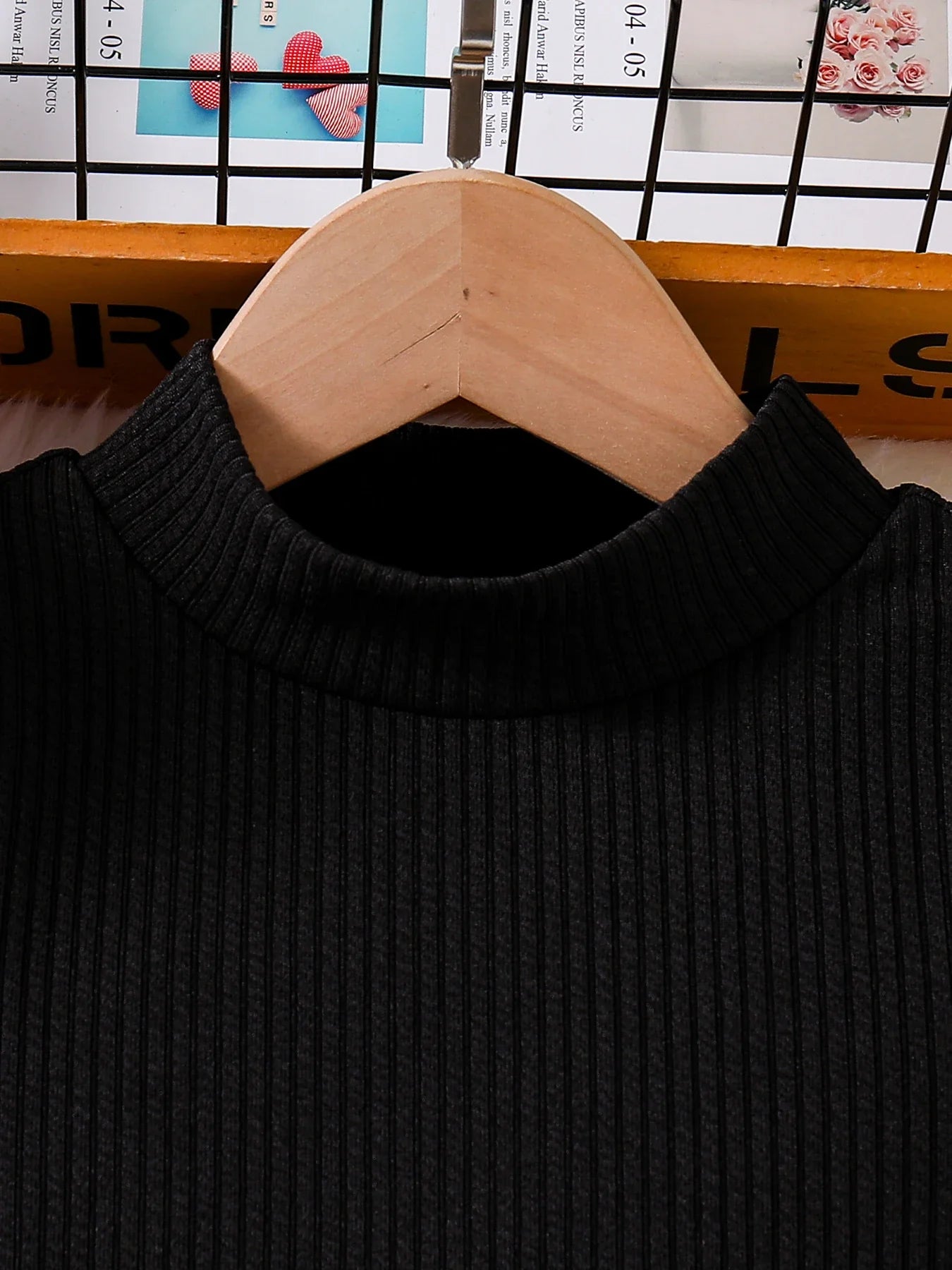 Spring and autumn fashion girls casual 2-piece micro elastic solid color knitted crew-neck long-sleeved top + plaid skirt