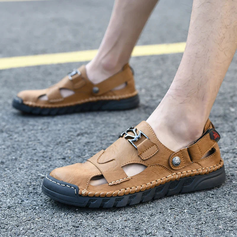 New summer men's sandals, microfiber upper, outdoor beach men's shoes, non-slip, wear-resistant, soft and comfortable