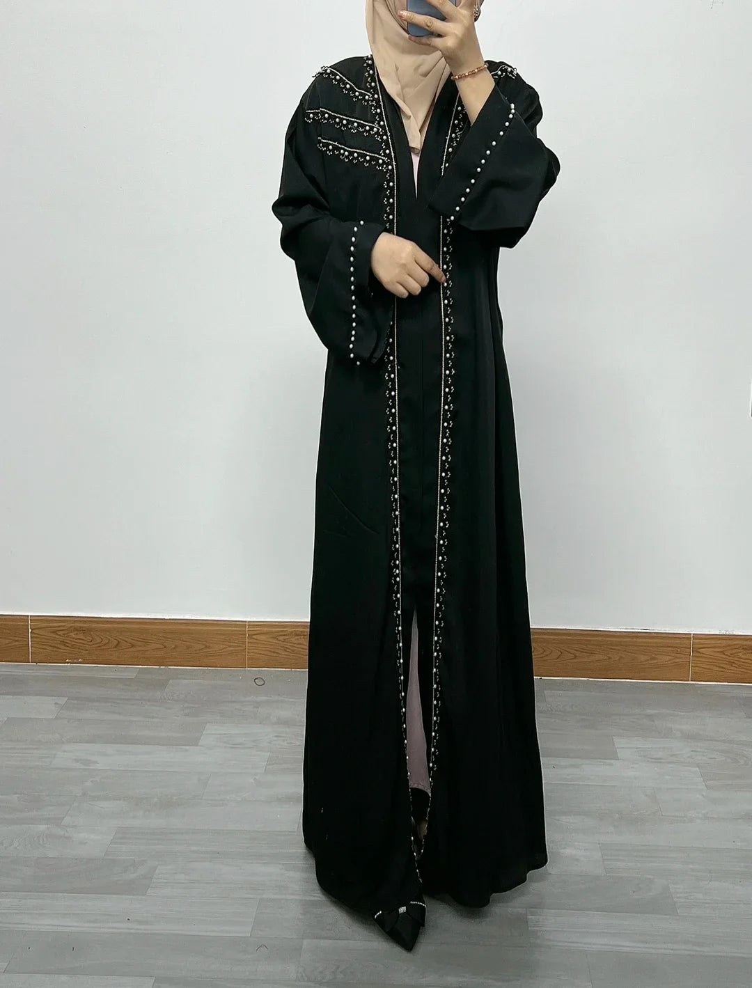 Ramadan Luxury Muslim Fashion Bat Sleeve Moroccan Turkiye Dubai Dress Middle East Arab Dress Sequins Golden Velvet Long Dress